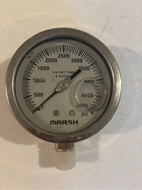 Marsh Pressure Gauge - White Dial Stainless Case